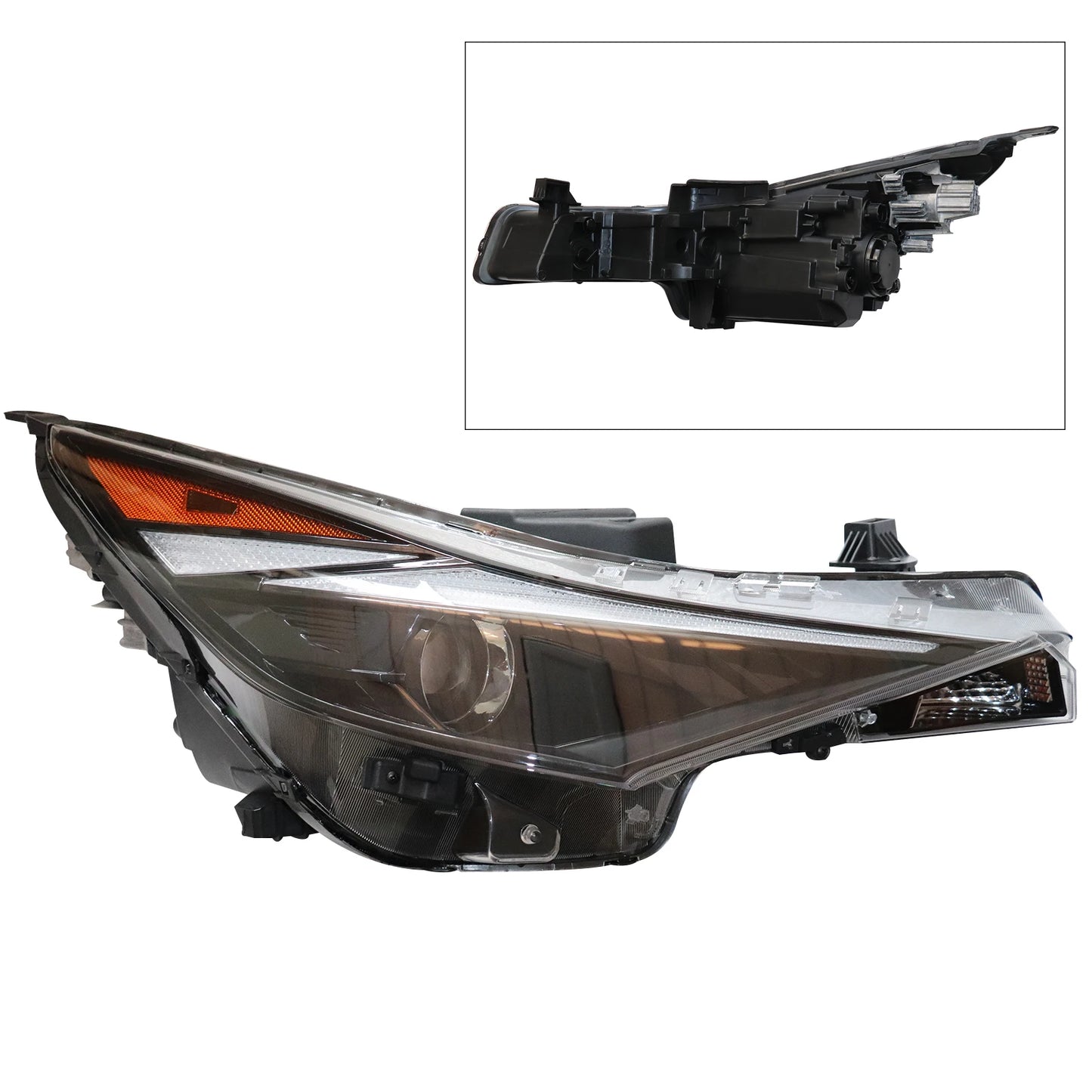 Front Right Halogen Headlight Compatible with 2021-2022 Hyundai Elantra Headlamp Replacement Component Car Accessories