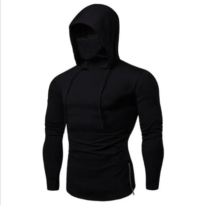 New Embroidery Turtleneck Sweatshirt For Men Japanese Ninja Hoodies Autumn Hip Hop Fleece Pocket Streetwear Oversized Y2K Hoody