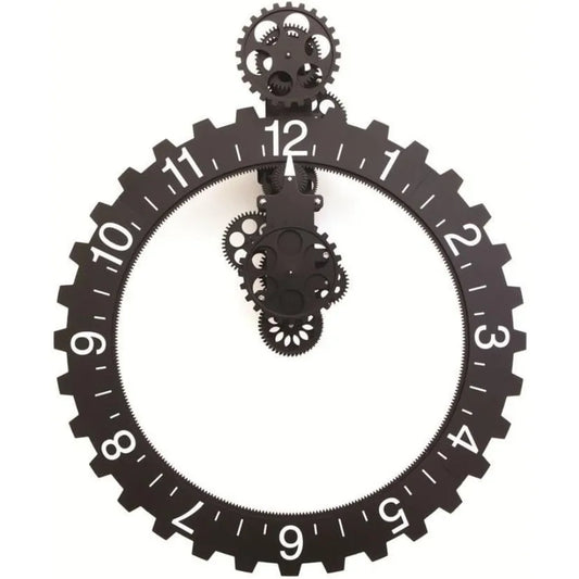 Large Black Wall Clock with Hour Hand Design for Modern Living Room or Office Space Stylish and Functional Timepiece with Bold