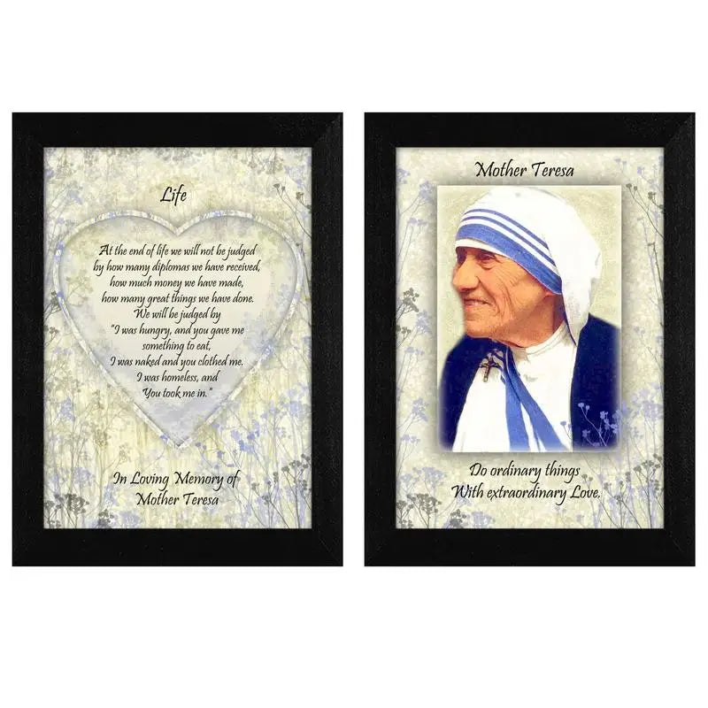 Life Quotes 2-Piece Wall Art Vignette, Ready to Hang Framed Poster with Black Frame, Inspirational Decor for Home or Office