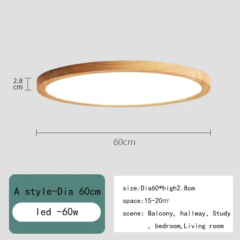 Solid wood LED ceiling light simple wooden design living room master bedroom dining room balcony new lighting fixtures