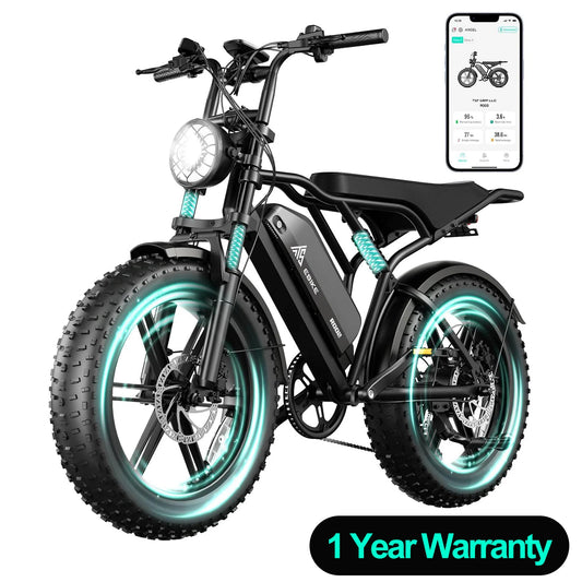 TST R002S 1500W e-bike, 20" fat tires, 60-100mile range, 28MPH, 48V 15Ah battery, for all terrains.