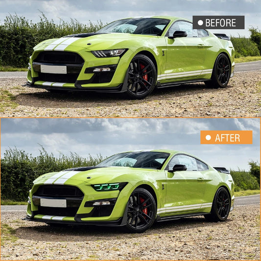 RGB Headlights For Ford Mustang 2015-2017 A Pair of LED HeadLamps Assembly Projector Car Accessories