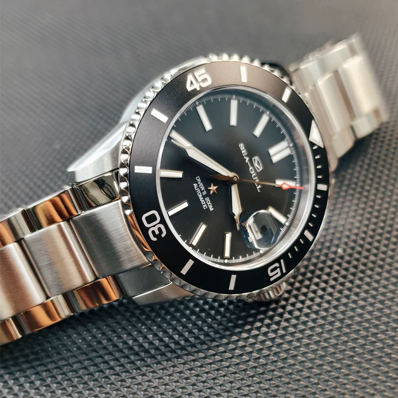 Seagull Ocean Series Stainless Steel Watch Men Business Watch Automatic Mechanical Watch 20Bar Waterproof Diving Diver Watch 523