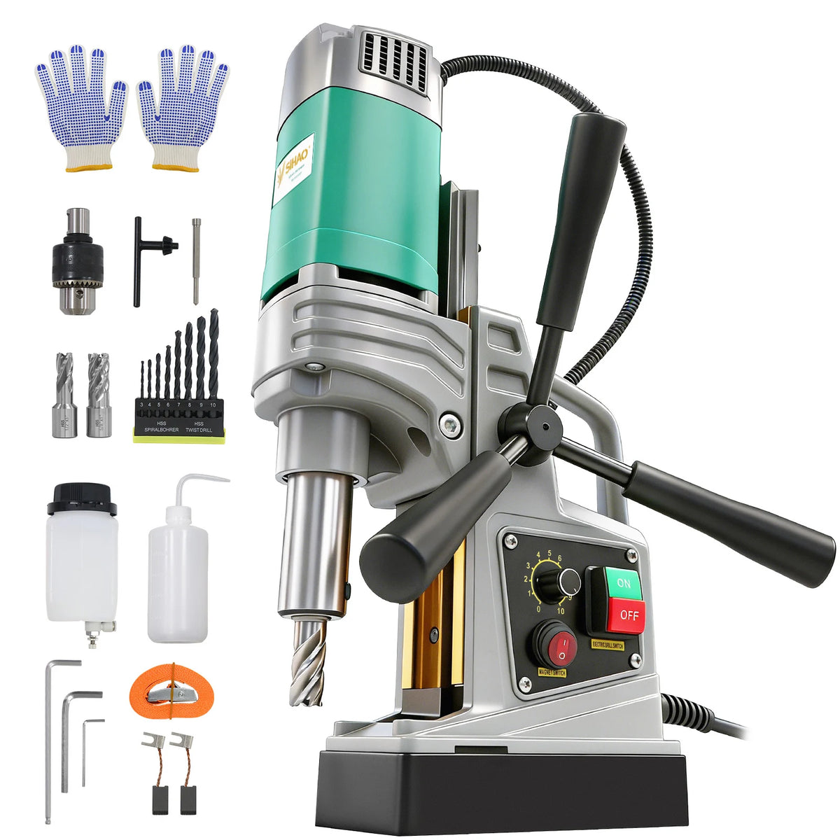 Portable Electric Mag Drill Press|SIHAO 1450W/1550W 1.57/2" Electric Drilling Machine Magnetic Drill Press Boring Diameter Power Drill 750/820PRM Drill