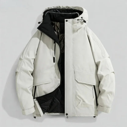 2025 Autumn/Winter New Thickened Fashion Versatile Warm Outdoor Windproof Waterproof Hooded Casual Jacket Cotton Jacket  for Men