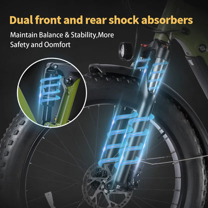 Lacros Thunder adult E-bike，750W city ebike，48V20AH Electric Bicycle，26 Fat Tire E-Mountain bike