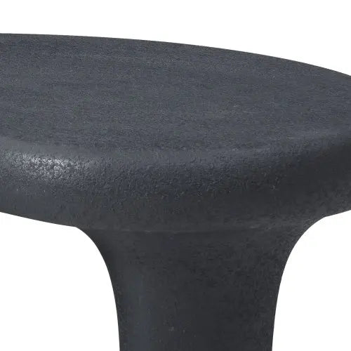47.24 inch living room coffee table, retro table with 3 supporting legs, matte black table, irregular central table