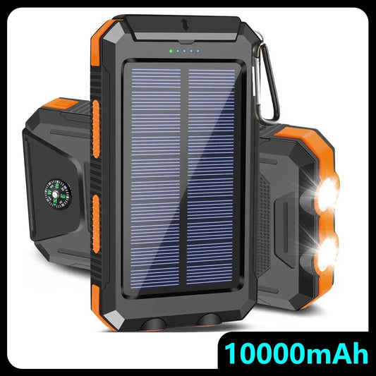 Must-Stock! 4-in-1 Solar Charger 10000mAh with Light for Outdoor Activities