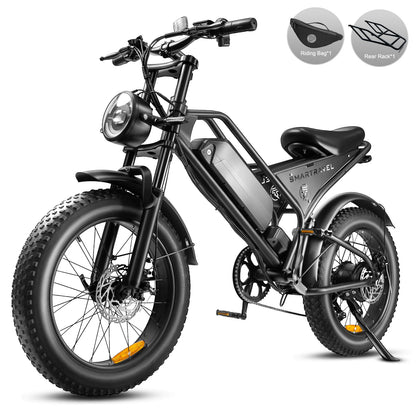 Electric Bike for Adults, 1000W, 28MPH, 48V15AH Battery, Max 40Miles Electric Motorcycle, 20" Fat Tire Dirt Bike, 7-Speed E-Bike