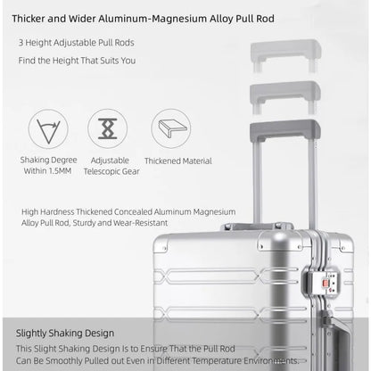 aluminum wheeled lockable carry-on luggage - airline approved hardshell metal suitcase