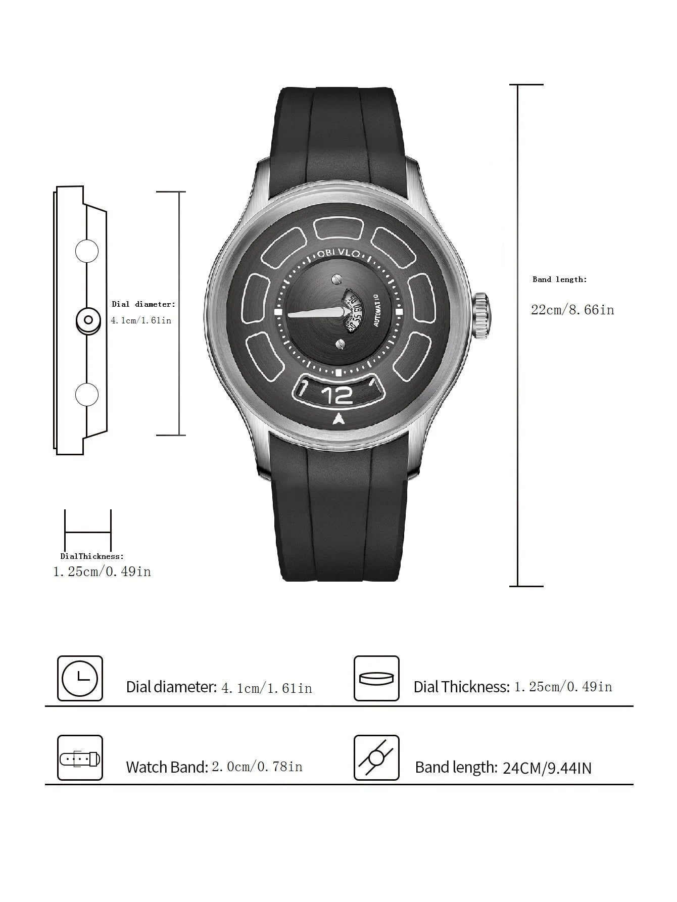 OBLVLO men's mechanical watches, pure mechanical watches, creative men's watches, men's timepieces, men's watches