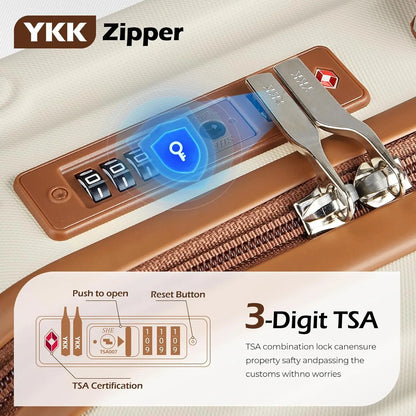 3-Piece Luggage Set PC+ABS Hardshell TSA Lock Spinner Wheels Lightweight Green Suitcase with YKK Zippers (20/24/28/DB/TB)