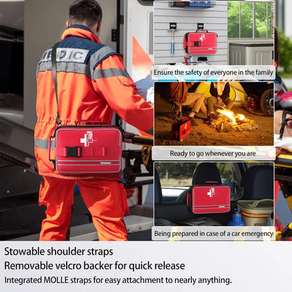 324-Piece Comprehensive First Aid Kit with Labelled Compartments for Car, Home, Office, Camping & Travel