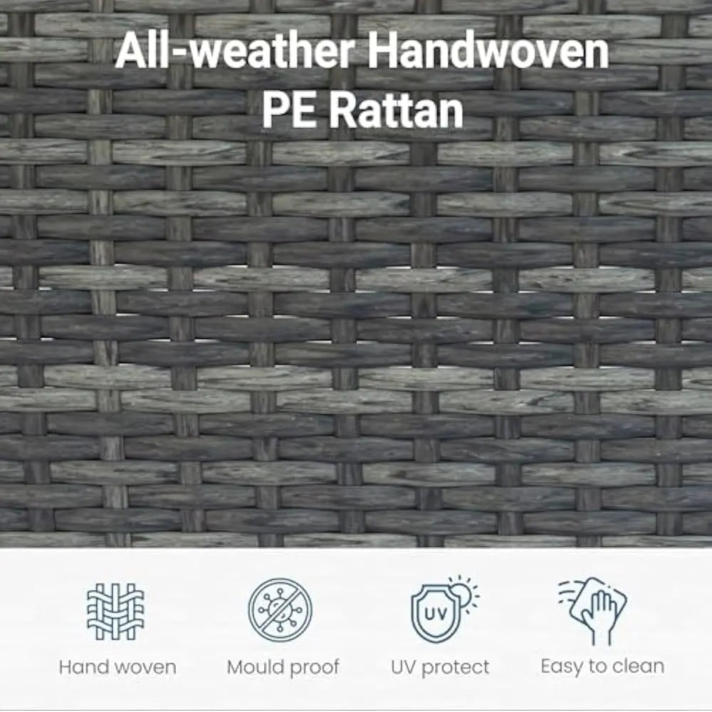 5-Pieces Outdoor Patio Furniture Sets with Cushions & Glass Coffee Table, All Weather Wicker Rattan Sectional Sofa Set