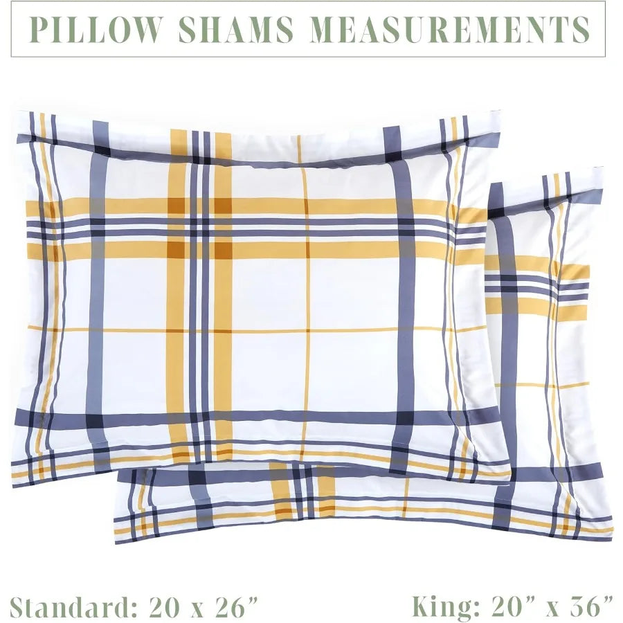King/California King 8-Piece Lodge Plaid Reversible Comforter Set with All Season Bed in a Bag 4-Piece Sheet Set Featuring Smar