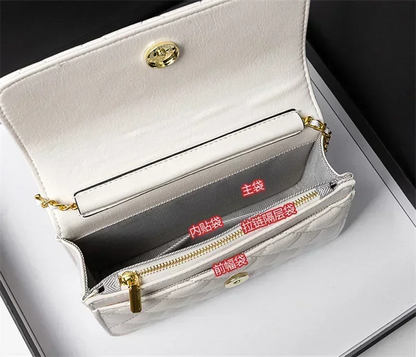 Luxury Geniunie Leather Sheepskin Diamond Lattice Handbag High Quality Metal Chain Clutch Wallet Purse Shoulder Bags for BC4