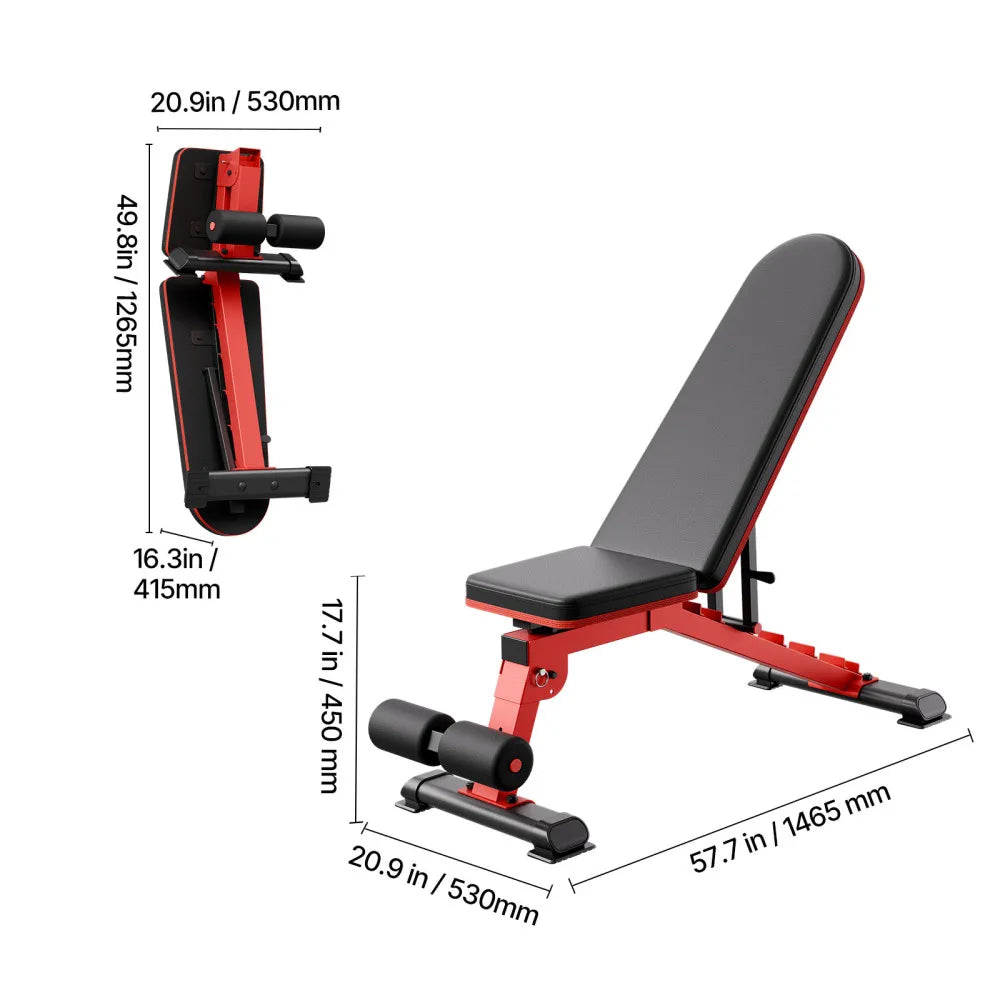Ye Adjustable Foldable Weight Bench & Sit-up Bench for Home Gym Strength Training