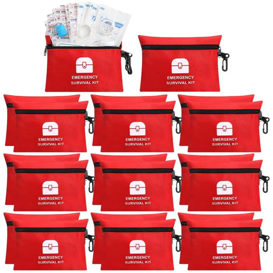 1740 Pcs Small First Aid Kits Bulk Mini Travel Size Emergency Individual Zipper Pouch Self Care Package Supplies for Homeless Tr