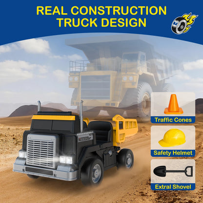 LIGIANT 24V Ride On Dump Truck for Big Kids, 4WD/2WD, Remote, Dump Bed, LED, Bluetooth, Suspension, Perfect Christmas Gift