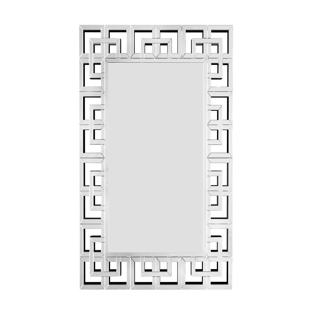 Modern Decorative Mirror for Wall Silver Rectangular Accent Mirror with Beveled Glass Edge for Hallway, Living Room