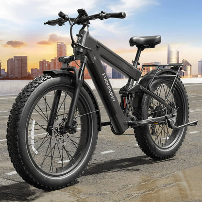 PUCKIPUPPY Mountain Electric Bike 1350W, 48V 30AH Dual Battery Ebike 130 Miles Long Range Full Suspension E bike 26" Fat Tire