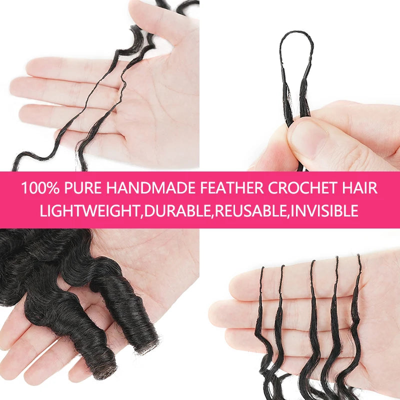 Miracle Knots Crochet Hair For Braiding Burmese Curly Braids Raw Human Hair Extensions Feathered Human Crochet Hair Burmese Curly Feathered Crochet Human Hair Natural Black Pixie Curly Hair For Braiding Burmese Water Wave Hai