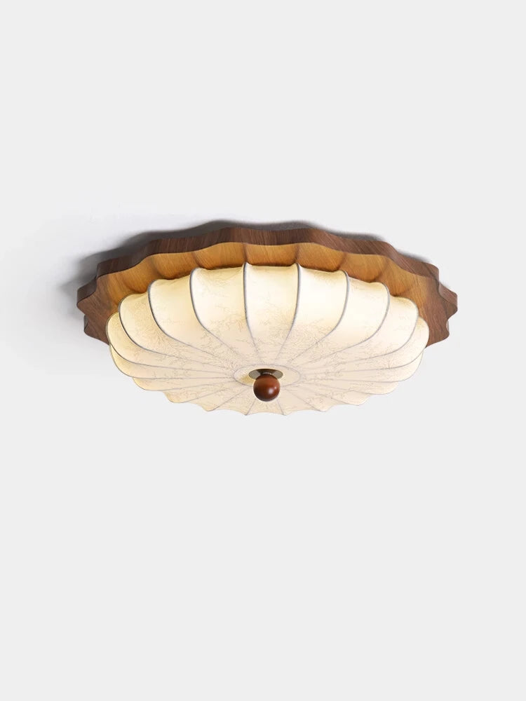 Japan Vintage Wood Ceiling Light Retro Cloth Ceiling Chandelier Restaurant Hotel Fabric Art Deco Light Living Room Mood Light