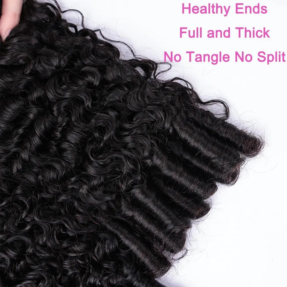 34 36 38 40 Inches Burmese Curly Human Hair Bundles Black Color Wavy Raw Virgin Hair Weave Extensions Human Hair 3/4 Bundles