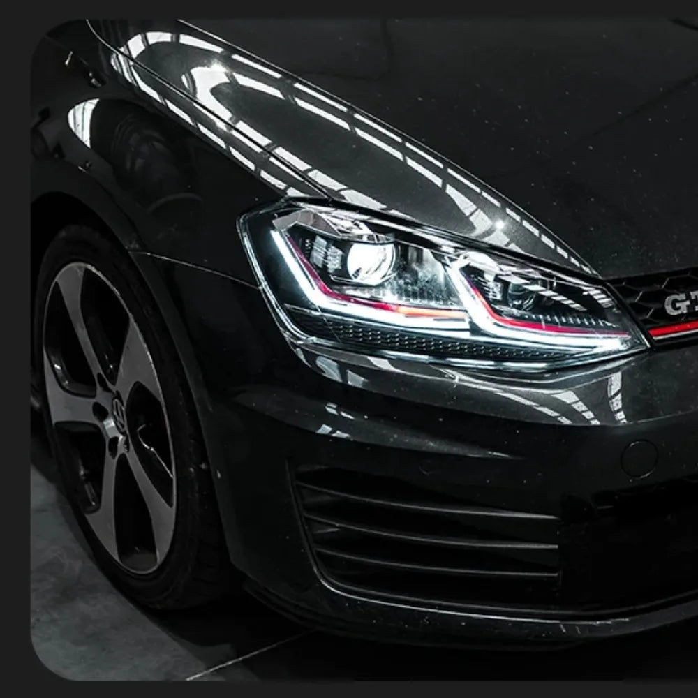 2Pcs Car LED Lights For Golf 7 2013-2017  Headlight MK7 Upgrade  Design LED Auto Headlights Assembly DRL Bifocal Lens Lamp Accessories