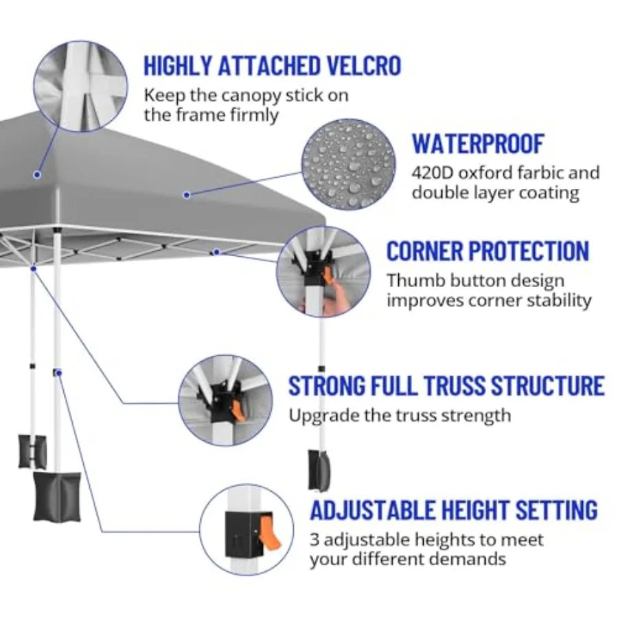 10x20 Pop Up Canopy Tent with 6 Sidewalls, Heavy Duty Party Canopy
