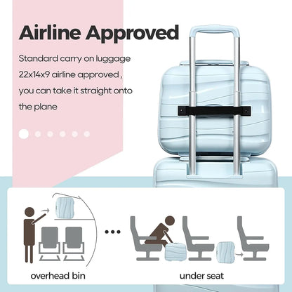 Melalenia 3-Piece 20 inch Carry-on Luggage Set, Expandable Lightweight Durable Travel Suitcase with TSA Lock, Spinner Wheels
