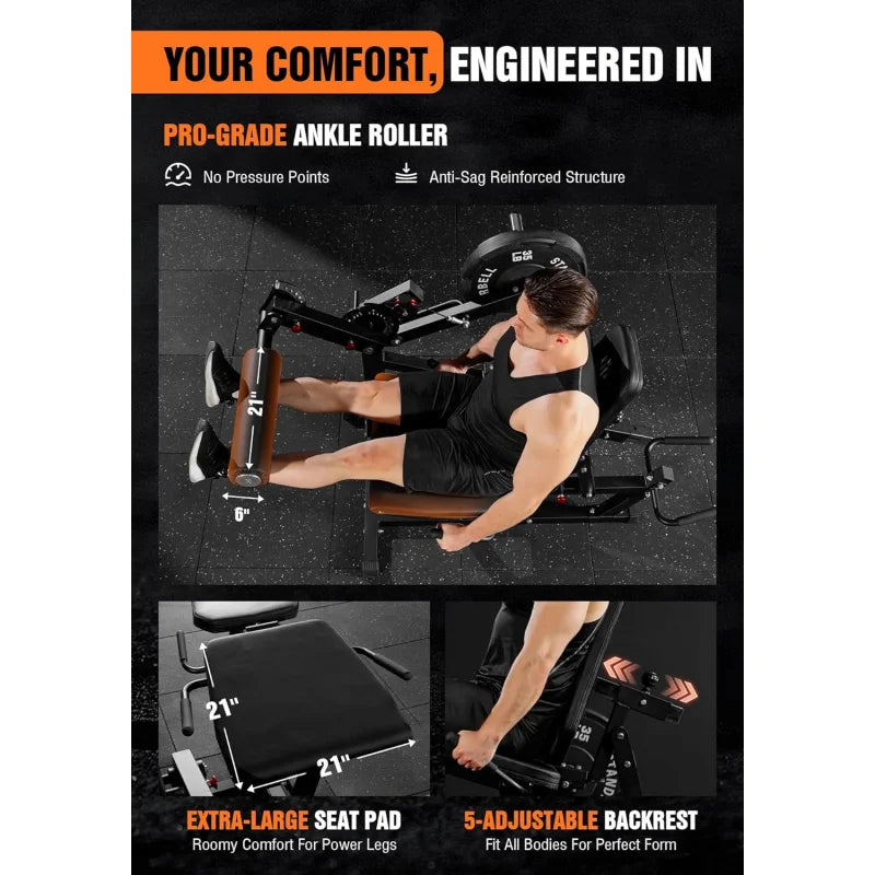 Leg Extension and Curl Machine, Seated Extension and Lying for Home Gym, Workout Equipment with Cable System