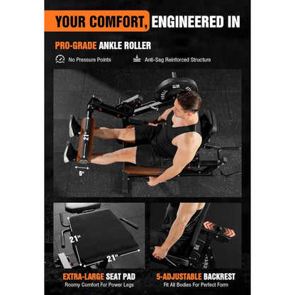 Leg Extension and Curl Machine, Seated Extension and Lying for Home Gym, Workout Equipment with Cable System