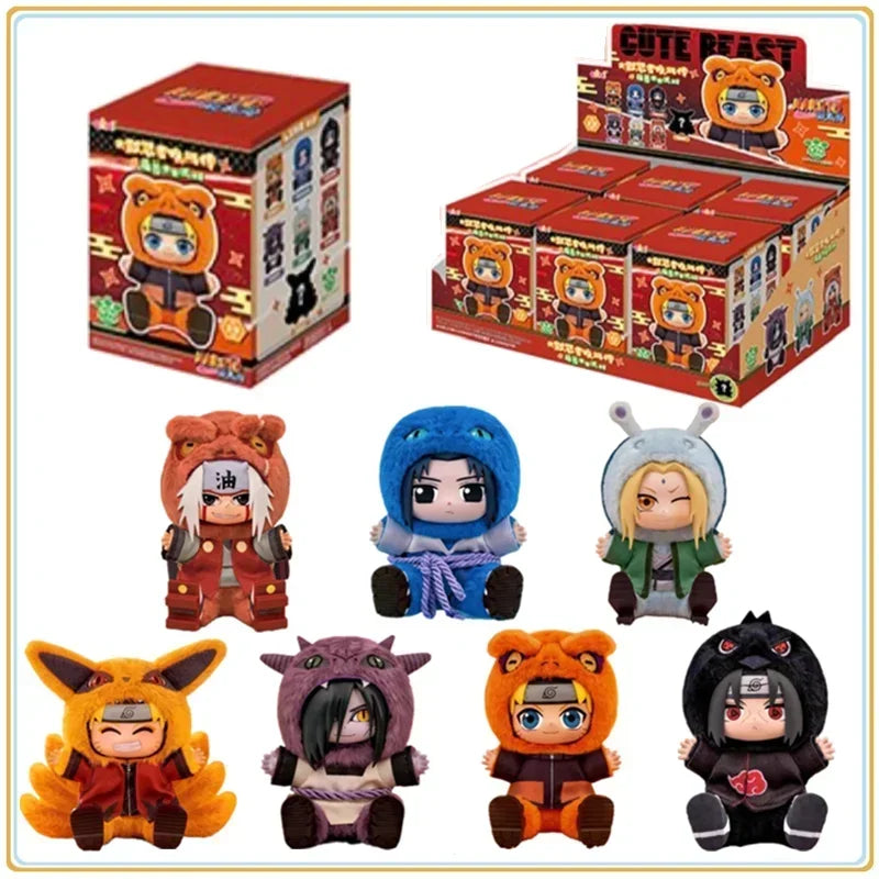 Original BANDAI Eaki Naruto Uzumaki Naruto Blind Box Shippuden Beast Party Series Plush Doll Anime Characters Are Cute Toys Gift
