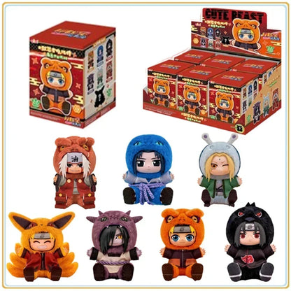 Original BANDAI Eaki Naruto Uzumaki Naruto Blind Box Shippuden Beast Party Series Plush Doll Anime Characters Are Cute Toys Gift