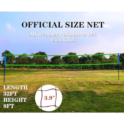 Volleyball Net Outdoor - Portable Volleyball Set for Backyard with Professional Volleyball Net Wrap Yarn Volleyball and Pump Bo