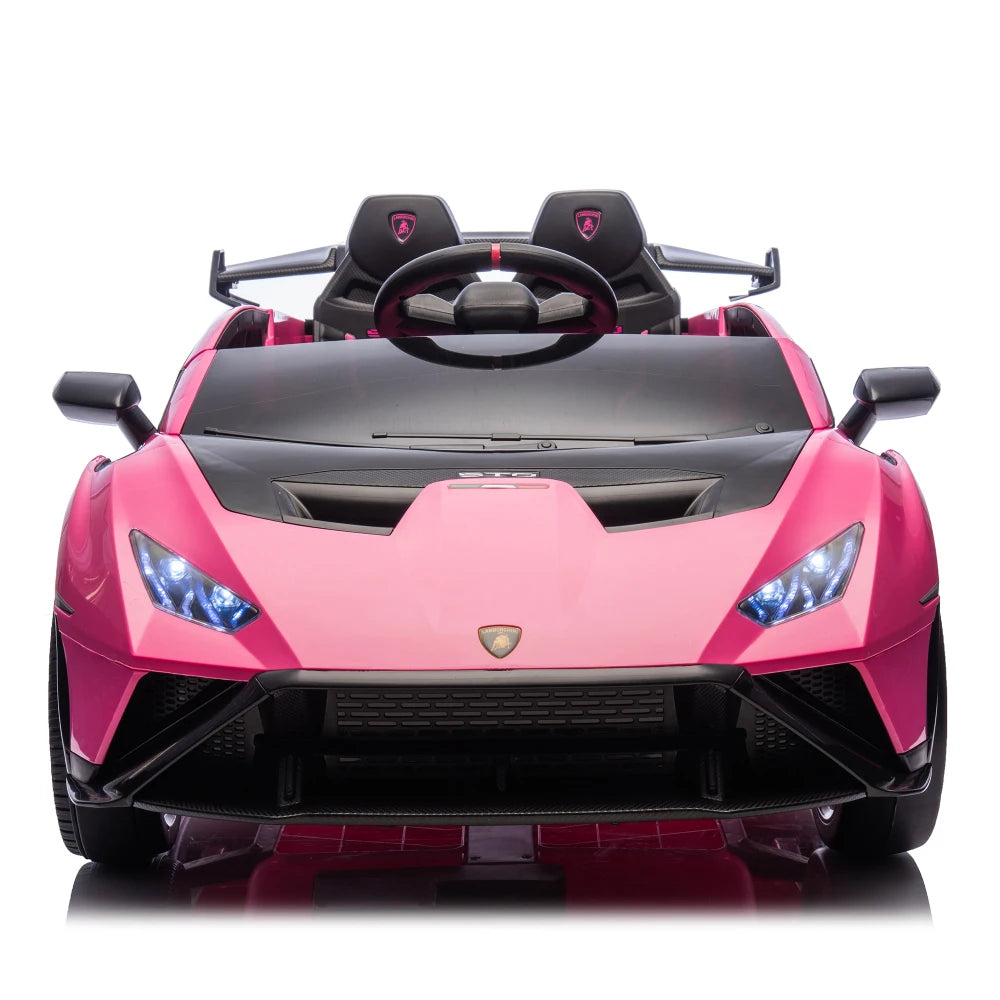 Lamborghini Huracan Sto 24V Kids Electric Ride-On Drift Car: Speeds 1.86-5.59 MPH, Ages 2-4, Foam Front Wheels, 360° Spin, LED Lights, Dynamic Music, Early Learning, USB Port, Drift Feature