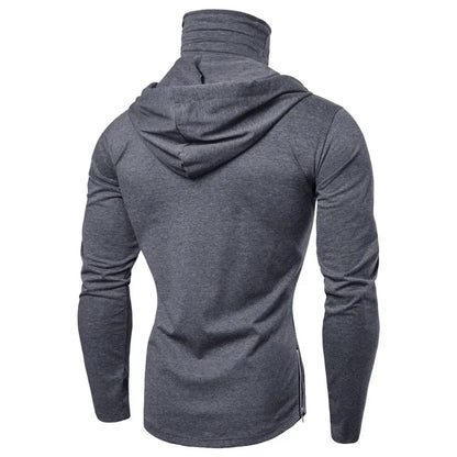 New Embroidery Turtleneck Sweatshirt For Men Japanese Ninja Hoodies Autumn Hip Hop Fleece Pocket Streetwear Oversized Y2K Hoody