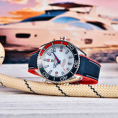 New PAGANI DESIGN Diving Series Luxury 8215 Mechanical Automatic Watch Sapphire Glass 40MM Sports Leather Watches for Men reloj
