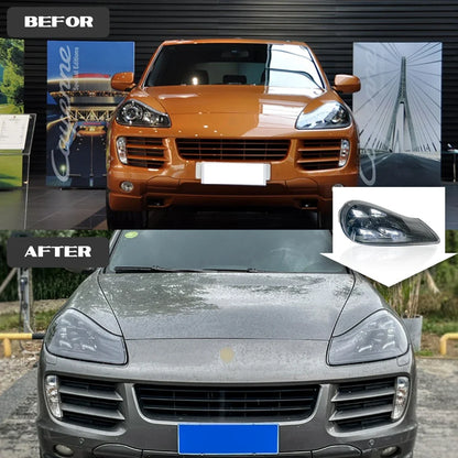 TYPY Car For Porsche Cayenne 957 Headlamp 2007-2010 Upgraded Styling New LED Headlights Dynamic Turn Signal Lamp Car Accessories