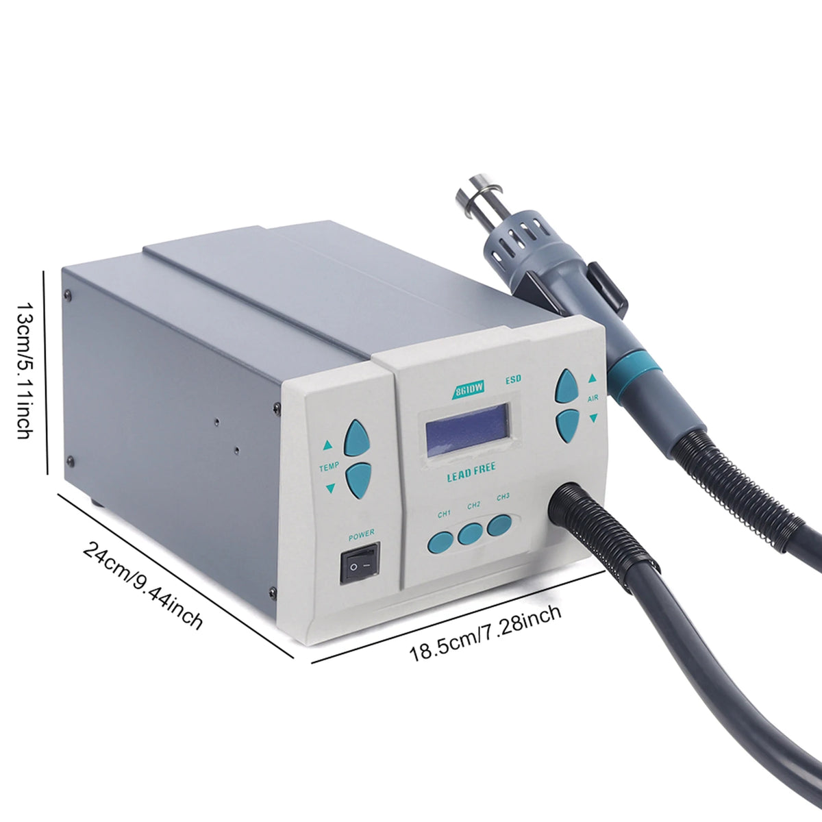 1000W Soldering Hot Air Heat Gun Hot Digital Display Air Rework Station Digital Display Quick Station 861DW Ac 110V