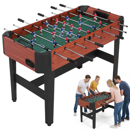 47 Inch Soccer Game Table with Score Keeper Indoor Foos Ball Table with Counterbalanced & Uniformed Men for Home Family Adults