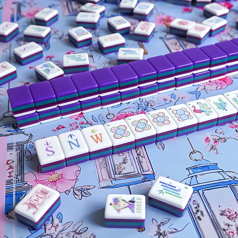 American Mahjong Tile Set 160 Premium Acrylic 4-Layer Tiles Mahjong Board Game for Parties, Tournaments & Tabletop Gatherings