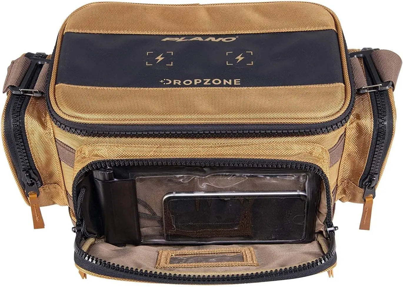 Guide Series Tackle Bag | Premium Tackle Storage with No Slip Base and Included stows, Khaki with Brown and Black Trim