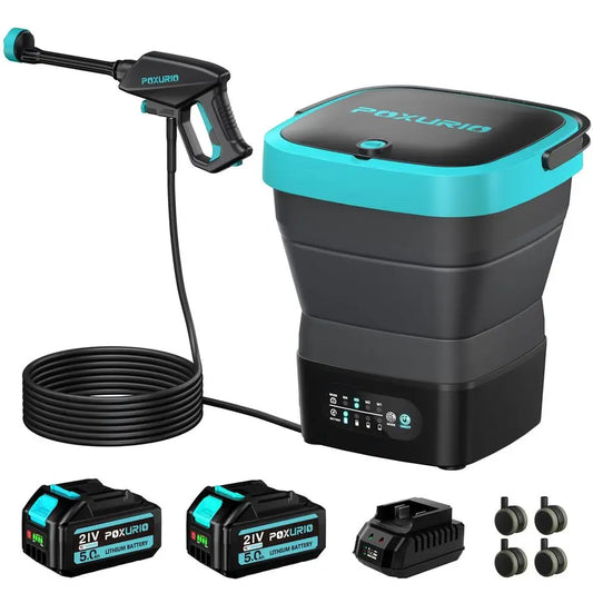 Portable Pressure Washer Cordless, 4.5Gal Tank, 4 Adjustable Pressure Electric Power Washer with 2x5.0Ah Battery amp Quick Charg