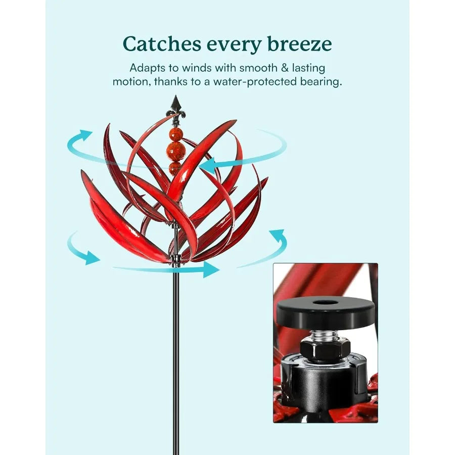 Yard Garden Wind Spinners - 91" Height Extra Large Wind Spinners Outdoor Metal Kinetic Wind Sculptures for Lawn Patio Garden De