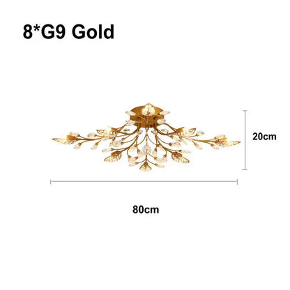 Modern Minimalist Crystal Ceiling Light Tree Branch American Style Creative Personality Living Room Designer Bedroom Bookstore