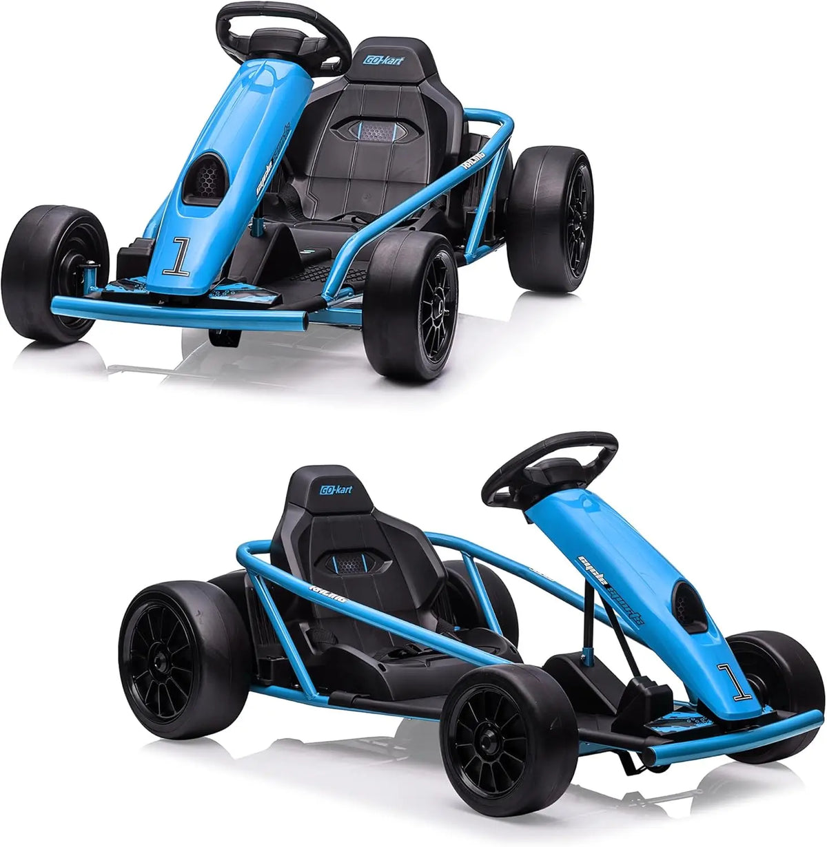 24V Go Kart for Teens & Big Kids, 9Ah Large Battery & Dual 300w Motors, 8MPH High-Speed Drifting Car, Slow Start & Seat Belt Double Protection, Music Horn, Outdoor Racing Toy for Ages 8-12