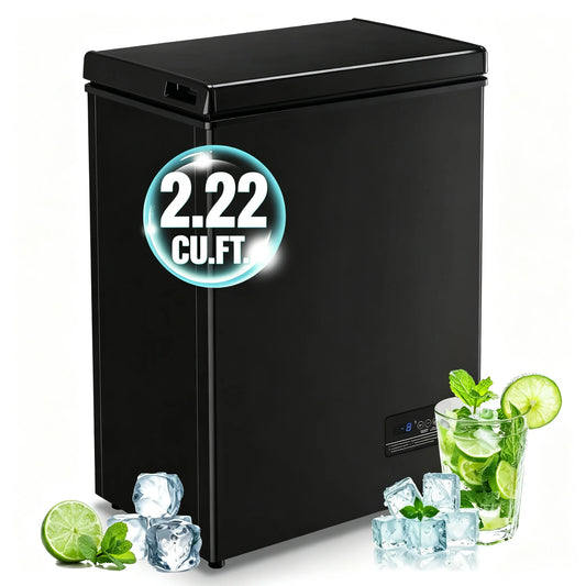 DEMULLER Deep Freezer 2.22 CU.FT. Mini Freezer with Top Open Door Chest freezers 2 Storage Baskets